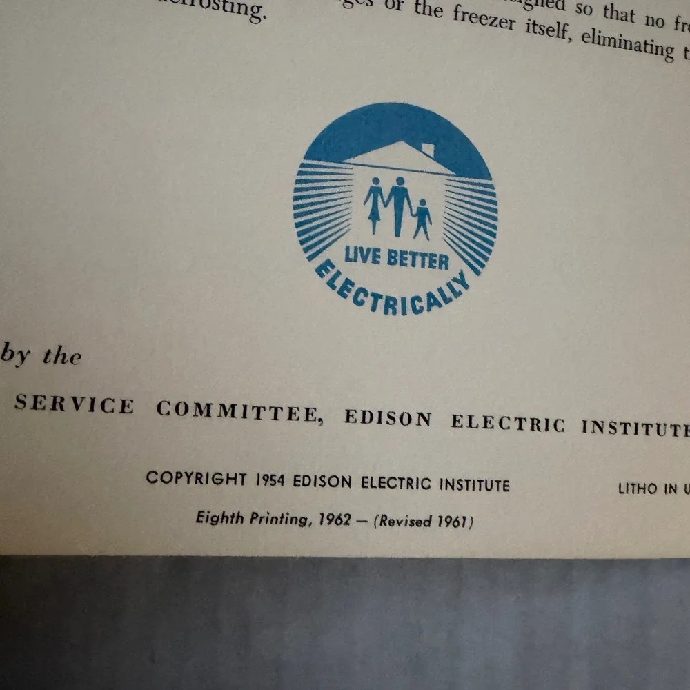 Vintage 1962 Food Freezing Facts Booklet Edison Electric Institute Mid Century